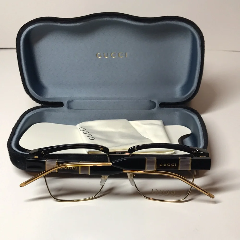 New Authentic Gucci Demo Square Men's Eyeglasses GG0605O 001 52.